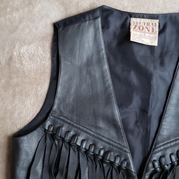 Vintage Neutral Zone Leather Fringe Vest - Picture 3 of 7